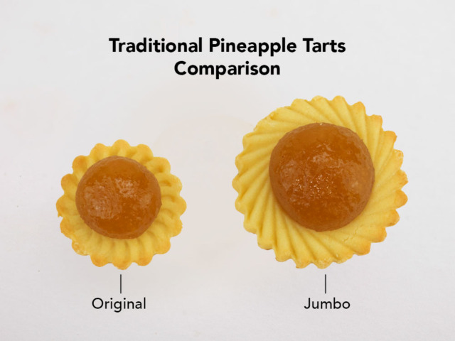Traditional Pineapple Tarts Size Comparison