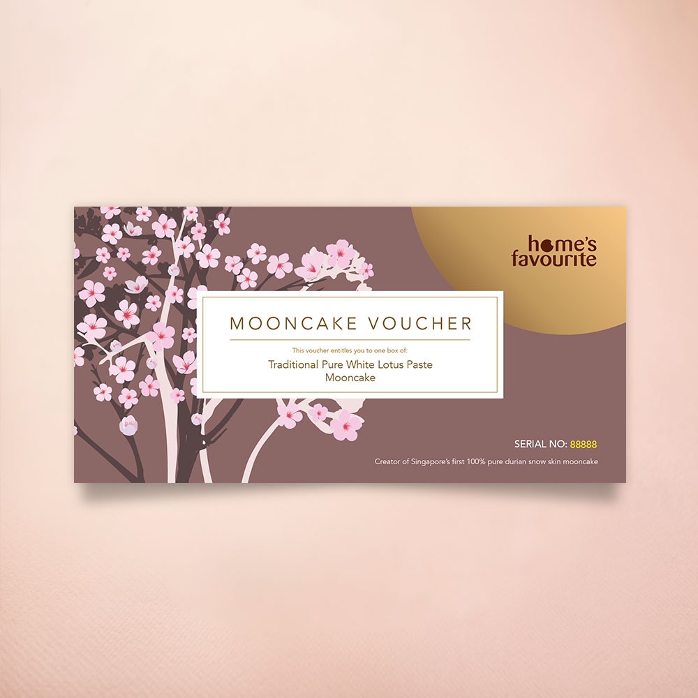 Mooncake Voucher - Traditional Pure White Lotus Paste Mooncake